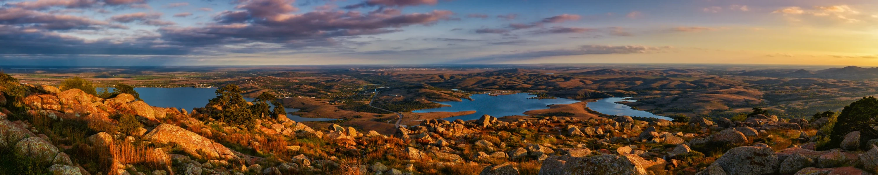 View of Mount Scott Summit Oklahoma as the sun rises