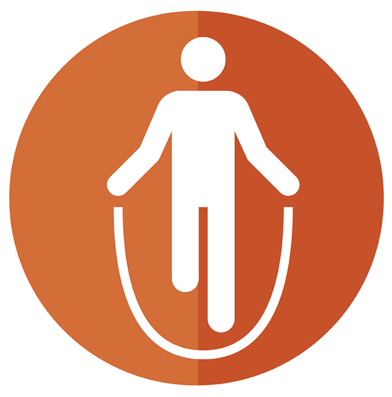 Person jumping rope orange vector image