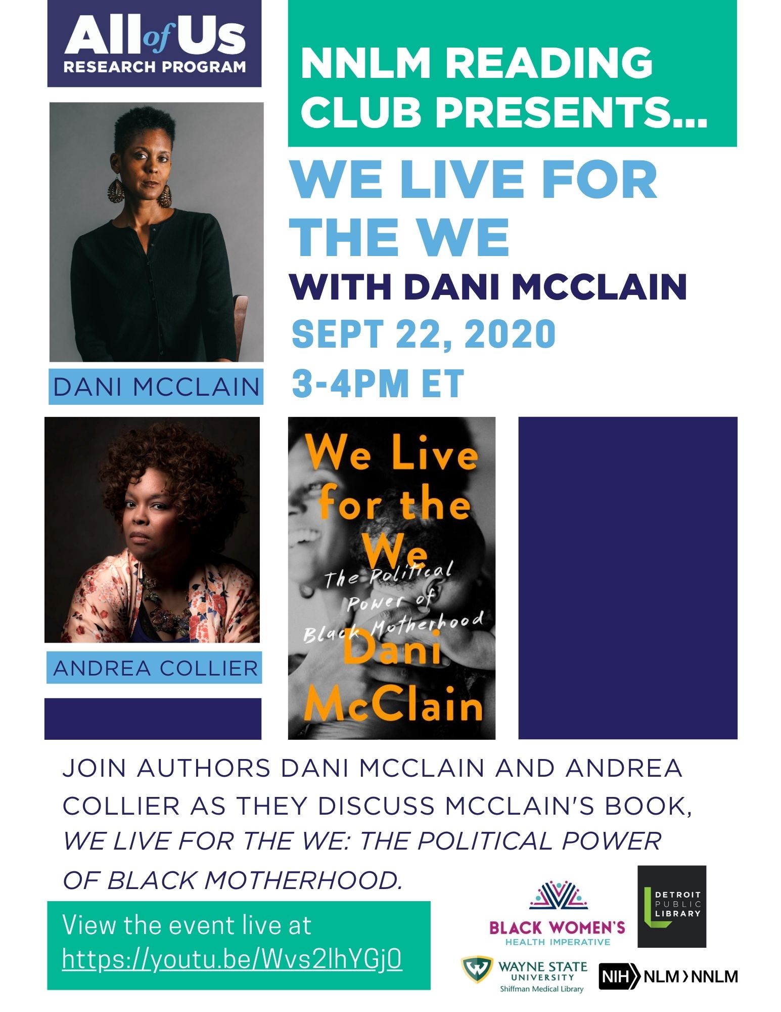 NNLM Reading Club Presents... We Live for the We poster